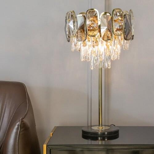 Modern Luxury Crystal Led Table Lamp Floor Lamp Bedroom Bedside Lamp Study Living Room Home Decor Indoor Lighting Light Fixture