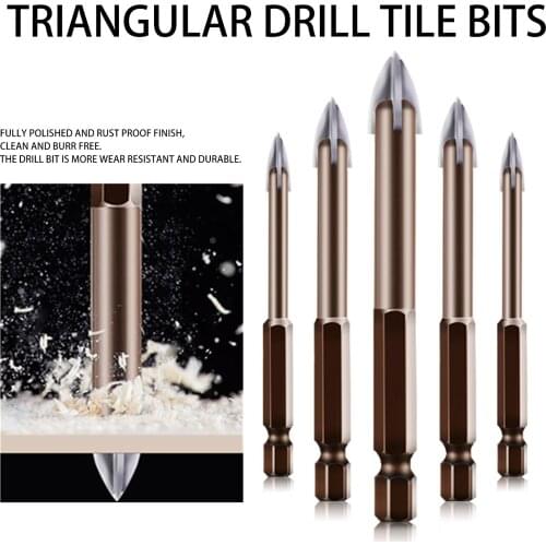Universal Drilling Tool 3-8mm 5pcs Efficient Drill Bit Kit Alloys Anti-Rust & All Polished Drill Stable Drilling & No Edge Break