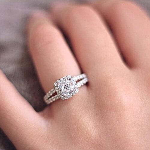 Sterling Silver 925 Wedding Sterling Silver Rings Sterling Silver 925 Jewelry Women Diamond Ring Rings for Women Fina GDTC