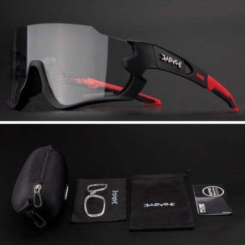 1&2 Lenses Photochromic Comfortable Cycling Glasses Mountain Bike Unisex Running Sunglasses Road Bike Glasses with Myopia Frame