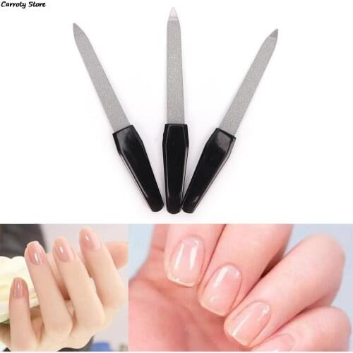 1pc Stainless Steel Women Nail Files Dual Sided Nail Art File Manicure Pedicure Tool Good Quality