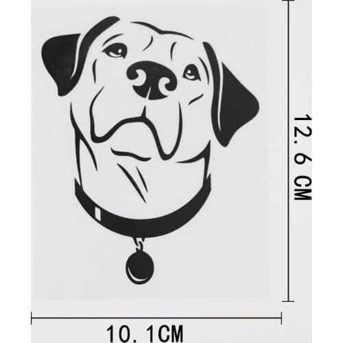 10.1CMX12.6CM Beauty Labrador Dog Head Pet Vinyl Car Sticker Black/Silver 8A-0602