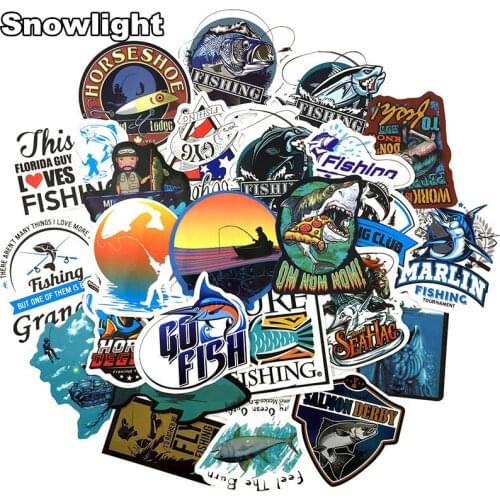10/30/50pcs Funny Fisherman Go Fishing Stickers For Laptop Suitcase Freezer Vinyl Diy Decals Travel Diy Motorcycle Sticker