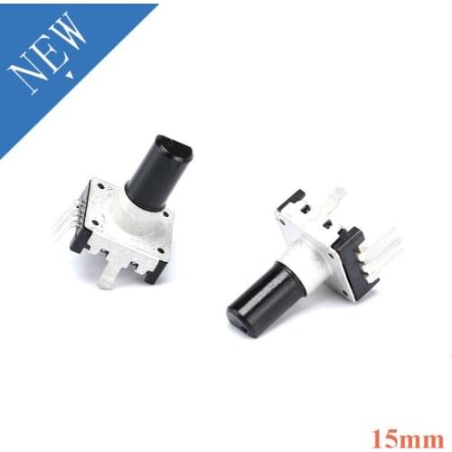 2pcs 360 Degree Rotary Encoder EC12 E12 Audio Encoder Coding 3Pin Handle Long 15MM Potentiometer Switch