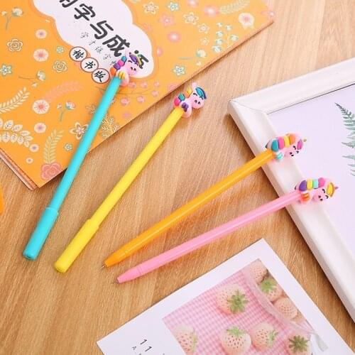 20 Pcs Creative Stationery Shy Unicorn Gel Pens Set Cute Student Cartoon Pony Neutral Pen Fashion Animal Gel Pen Gifts Wholesale