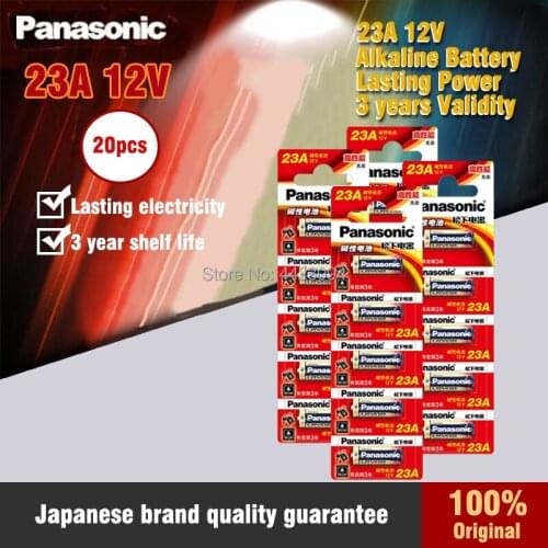 20pcs/lot Panasonic 23A Batteries 12V Alarm-Remote Primary Dry Alkaline Battery 21/23 23GA A23 A-23 GP23A RV08 LRV08 E23A V23GA