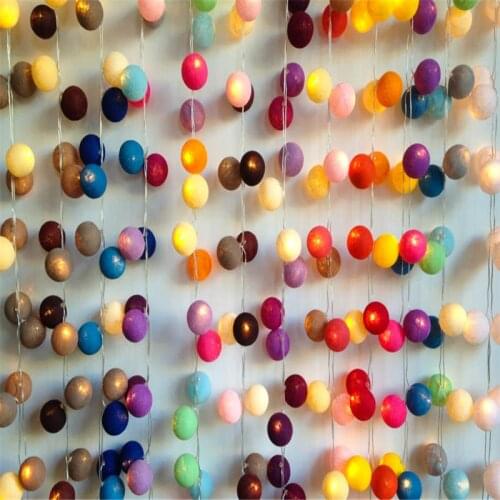 3M 20 LEDs Cotton Ball Light Ball Cotton Garland Balls Led Light String Lights Outdoor Garland For Decoration