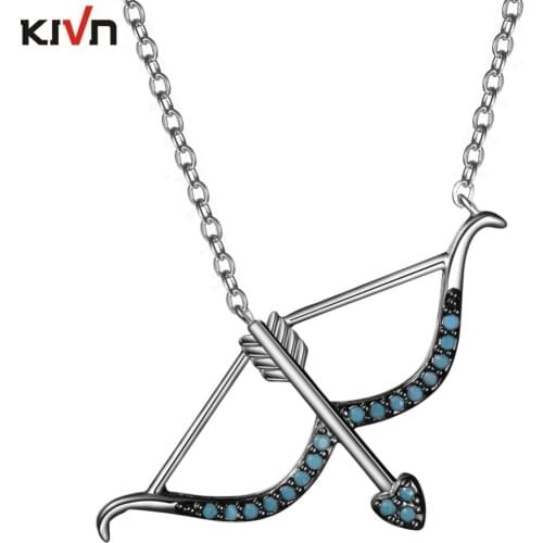 Womens Girls Fashion Jewelry CZ Cubic Zirconia Bow Arrow Pendant Necklaces Birthday Christmas Mothers Gifts 6pcs Lot Wholesale
