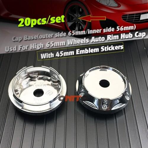 Auto Car Styling 65mm(56mm) 20pcs Label Covers Car Styling Wheel Rim Badge Emblem Stickers Wheel Center Hub Caps
