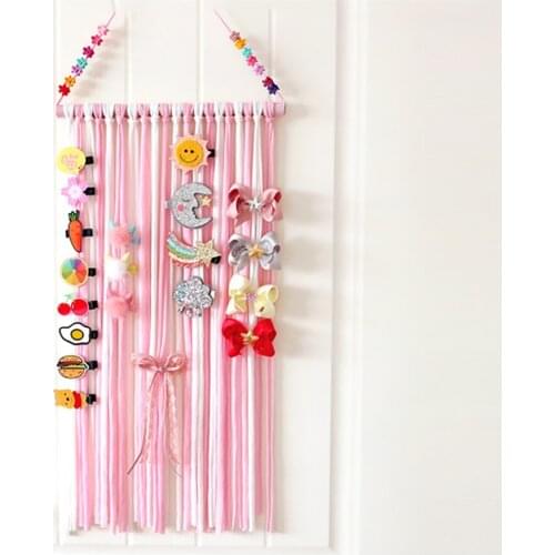 Girls' Hair Bows Storage Belt Barrette Hairband Organizer Kids Rainbow Color Hair Clips Hair Holder DIY Hair Accessories