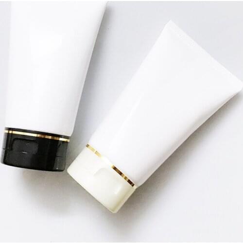 150ml white soft tube for mildy wash/butter/hand cream/mask essence/serum /wash cleaning cream few color plastic lid skin care