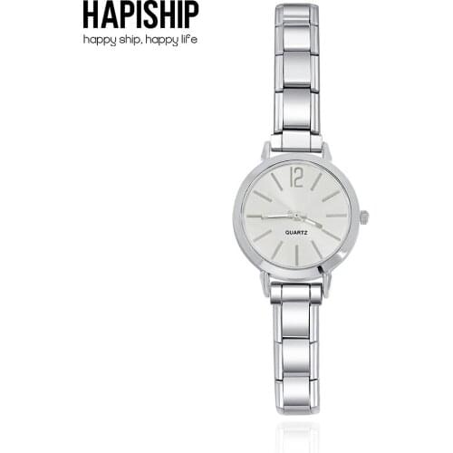 Hapiship 2021 Fashion Men Womens Stainless Steel Fashion Round Simple Watch Bracelet Bangle For Friend Wife Birthday Gift G024