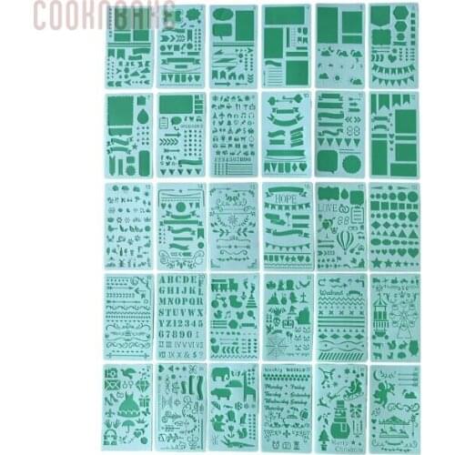 COOKNBAKE DIY Bullet Journal Notebook Diary Scrapbook DIY Drawing Template DIY Craft 4x7 Inch Set of 30 PL-057