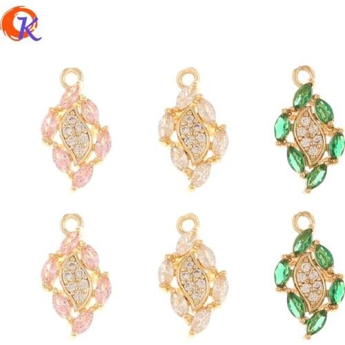 Cordial Design 40Pcs 9*17MM Jewelry Accessories/Pendant/Drop Shape/Hand Made/Earrings Connectors/CZ Charms/DIY Earrings Making
