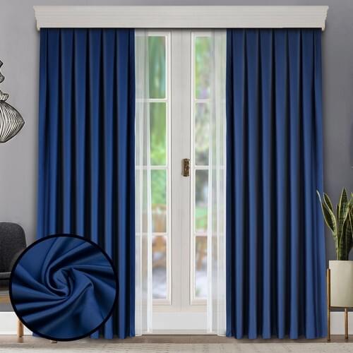 Fersa Decor Parlament Blue Blackout Curtain-FLAT PLANTING