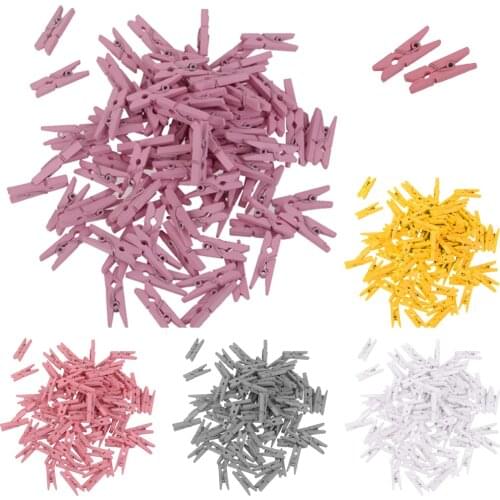 Mini Wooden Clips, 50Pcs Natural Mini Wooden Photo Paper Peg Pin Craft Clips,0.25cmx0.7cmx2.5cm