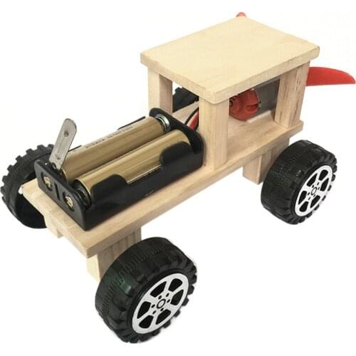 Electric DIY Wooden Wind Racing Car Handmade Materials Technology Small Production Childrens Educational Creative Model Toys