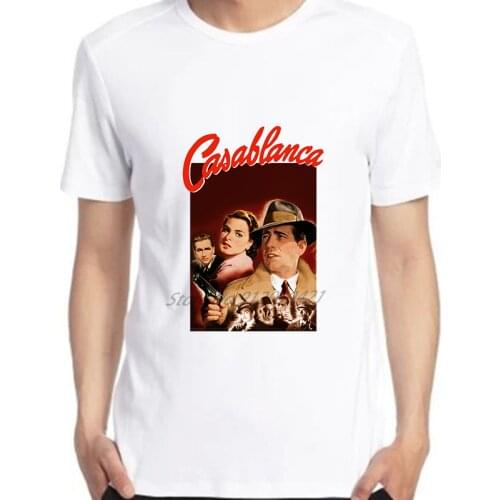 FUNNY CASABLANCA MOVIE POSTER Printed T-Shirt Casual Men Short Sleeve Hip Hop Tees Tops Harajuku Streetwear Men clothing