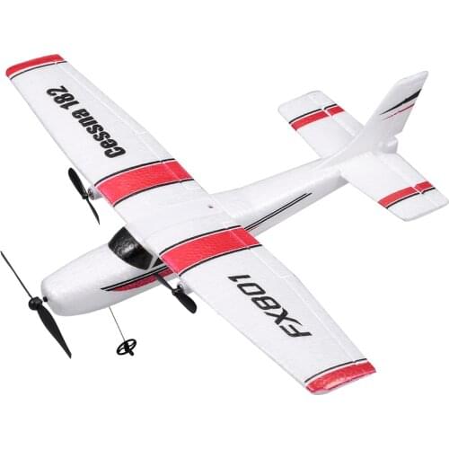FX801 Airplane Cessna 182 2.4GHz 2CH RC Airplane Aircraft Outdoor Flight Diy Toys for Kids Boys Super Strong Power Configuration