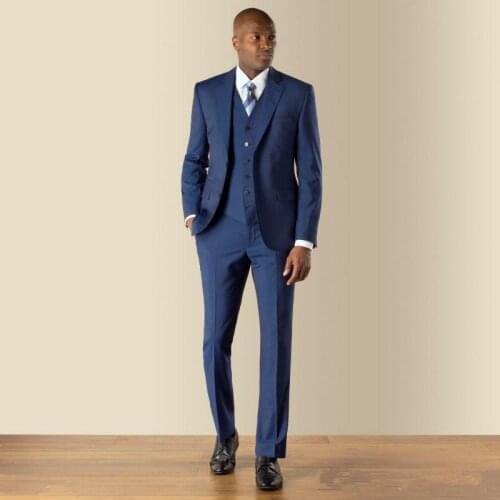 Custom Made Navy Men Suits for Wedding Groom Tuxedos 3 Pieces (Jacket+Pants) Best Man Blazer Prom Wear Costume