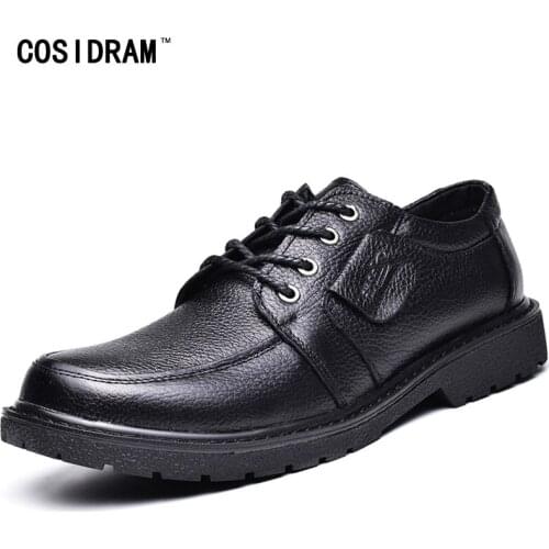 COSIDRAM PU Leather Men Shoes Fashion Men Casual Shoes New 2018 Spring Autumn Footwear For Male Lace up Comfortable BRM-961