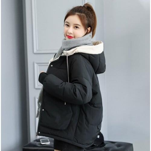 New Design Pop Winter Jacket Women Stand Collar Female Outwear Padded Short Coat Patchwork Ladies Parka Mujer Invierno