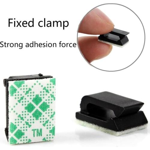 New Arrival 10/20/50pcs Car Drop Adhesive Cable Cord Holder Wire Clamp Management Clips 1.2 x 0.5cm Mayitr