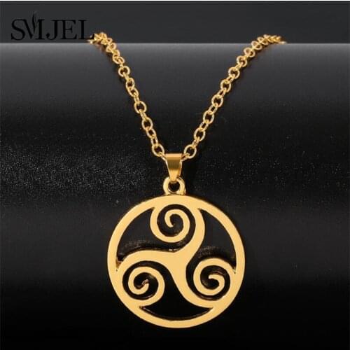 Trendy Teen Wolf Pendants Necklaces Women Punk Stainless Steel Triskele Triskelion Allison Argent Men Necklaces Jewelry Gifts