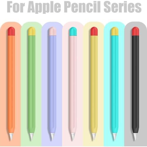 Portable Two-Color Soft Silicone Case For Apple iPad Pencil 1 2 generation Cover Case Accessories Anti-lost Anti-fall Case Cover