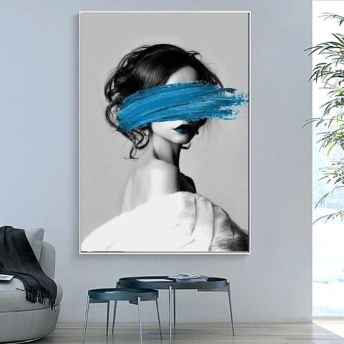 Mdern Fashion Girls Canvas Paintings Abstract Pop Art Beauty Posters and Prints Wall Art Modern Pictures Home Decor Cuadros