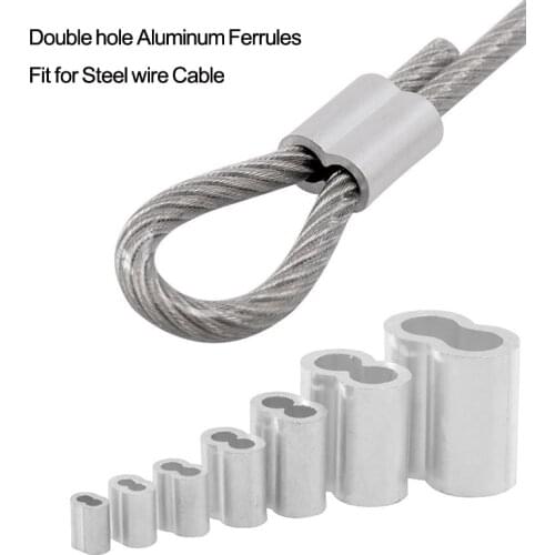 M1 to M12 Various Specifications Steel Wire Cable Rope Fixing Clip 8-Shape Double hole Aluminum Ferrules Clamps Crimping Loop