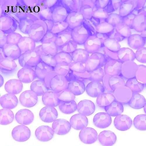JUNAO SS6 SS16 SS20 SS30 Mocca Purple Glass Crystal Glue On Rhinestones Flatback Nail Stones Non Hotfix Round Strass for Clothes