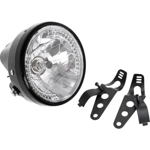 1 Set Universal 7"" Front Round Motorcycle Headlight Turn Signal Lights Flasher H4 35W 12V Amber LED Head Lamp&Mount Bracket Kit