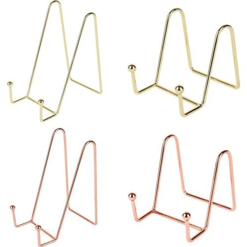 Iron Art Display Stand Easel Exquisite Bookshelf Dish Rack Plate Bowl Picture Frame Photo Holder Pedestal Holder Home Decoration