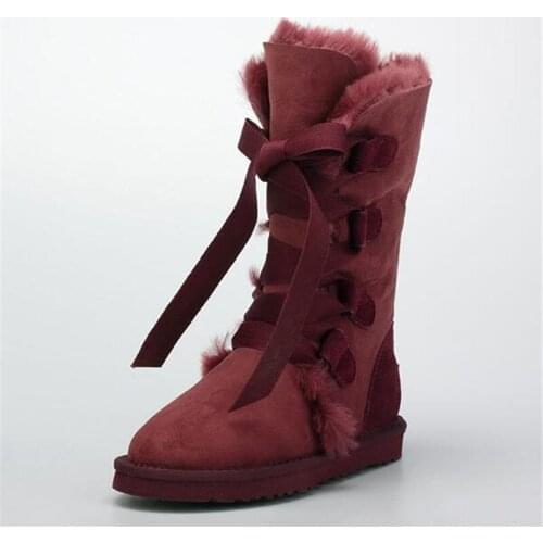 Real Sheepskin 2020 New Style Nice Winter Classic Snow Boots Genuine Sheepskin Women Boots Top Quality Women Shoes