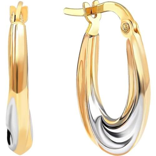 Womens 14 Carat Gold Ring Earrings (1.7 cm) For Women Extraordinary Earrings Jewelry