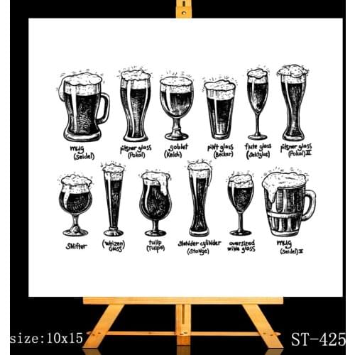 ZhuoAng Multi-style wine glasses Clear Stamps/Card Making Holiday decorations For scrapbooking Transparent stamps 10*15cm