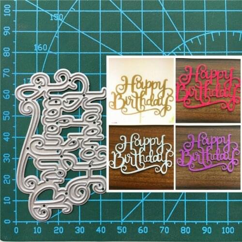 1PC Happy Birthday Cutting Die Stencil For DIY Scrapbook Paper Card Decorative Craft Embossing Cutdie
