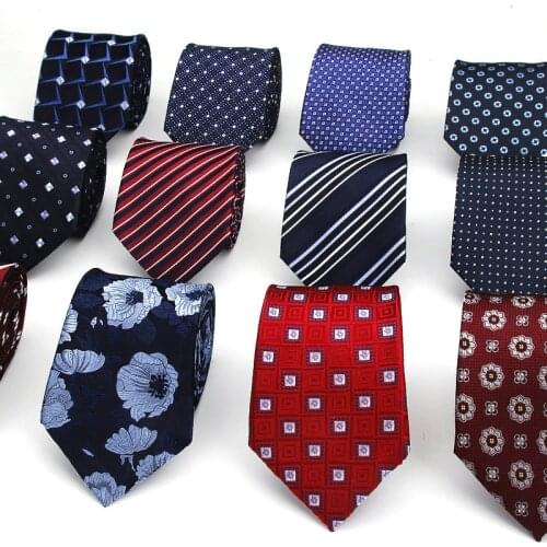100% Silk Ties For Men Fashion Classic Jacquard Dots Neck Ties for Man Blue Navy Stripe Necktie For Gift Party Plaid Suits Tie