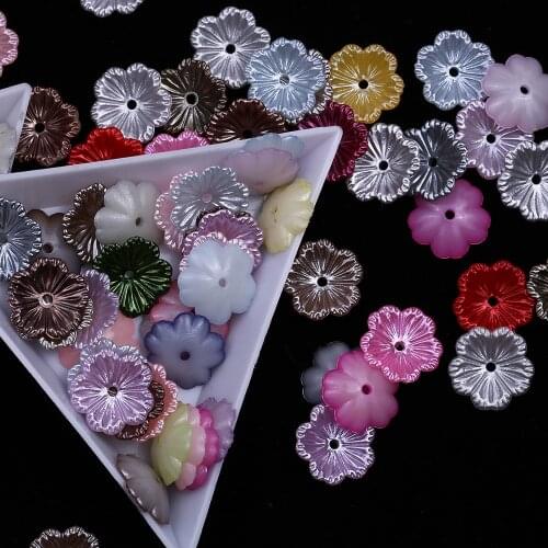 100pcs 12mm Multi Pearl Flowers Flatbacks Cabochons Embellishments DIY Phone Nail Decorations Scrapbooking Crafts Cardmaking