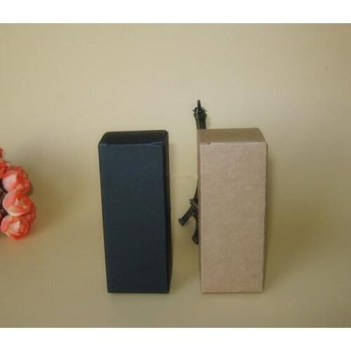 100pcs-2.8*2.8*12.3cm Blank Black kraft Paper Box DIY Lipstick Perfume Essential Oil Bottle Storage Boxes valve tube package