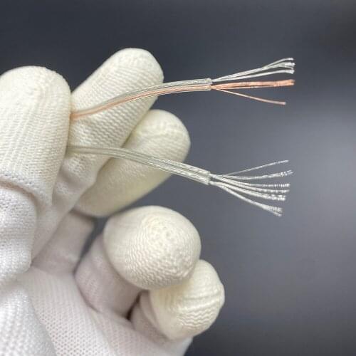 2-core Transparent Parallel Wires Oxygen-free Copper Wire Tinned Copper Advertising Word LED Power Cord Flat Crystal Cable