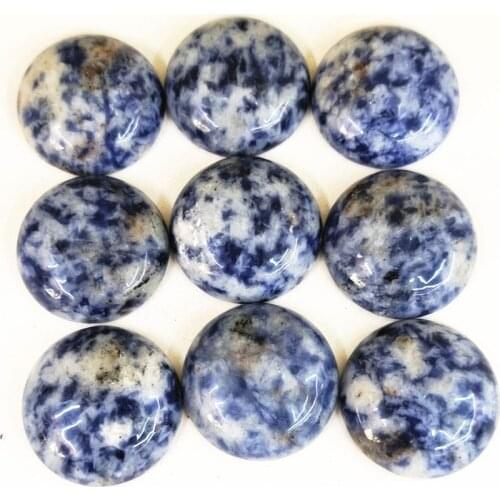 2020 Fashion Hot Selling Good Quality Natural Sodalite Stone Round Cabochon 20mm Stone Beads 20pcs/lot Wholesale Free Shipping