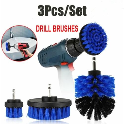 3pcs Power Scrubber Brush Set Electric Drill Cleaning Brush For Cleaning Carpets Kitchens And Bathrooms Drill Attachment Kit