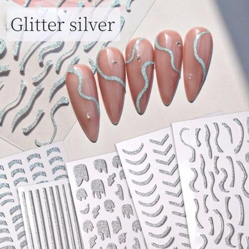 4 Sheet Nail Water Sticker DIY Black Abstract Face Image Nail Art Decoration Manicure Creative Designs Watermark Decals Tool