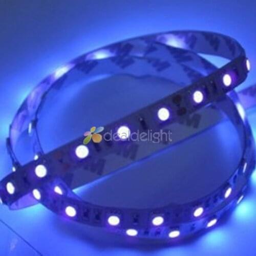 16.4ft 5050 SMD 300 Leds Ultraviolet UV 395-405nm Non-Waterproof Flexible LED Strip Light DC12V 5M/Lot