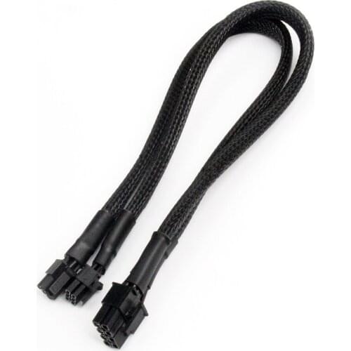 Dual Mini 6 Pin to 8 Pin PCI Express Video Card Power Adapter Sleeved Cable for Mac Pro Tower/Power Mac G5 15-Inches