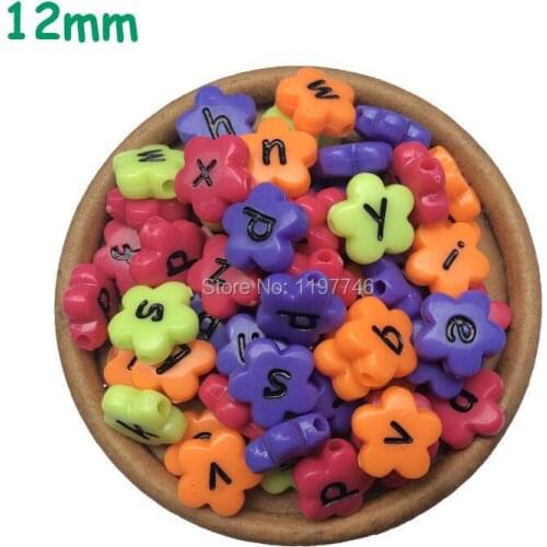 Letter Beads 1296pcs 12 mm Mix color Letters flower alphabet beads DIY acrylic alphabet beads for jewelry making free shipping
