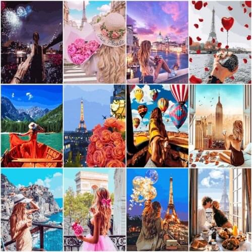 CHENISTORY Paint By Number Girl Handpainted Painting On Canvas Portrait Gift Diy Art Drawing On Canvas Gift Home Decor