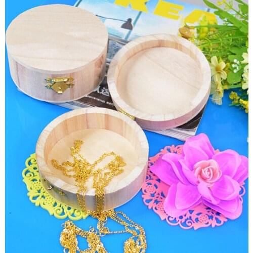 Hairpins Boutique Gift Wooden Box Jewerly Storage Packaging Jewelry Box As A Gift Box Storage Wooden Round Box